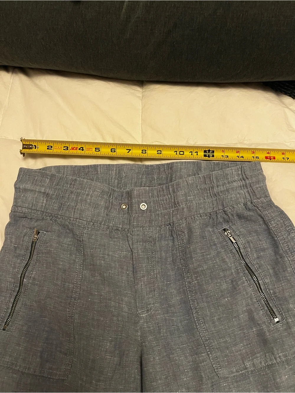 Athleta Cabo 100% Linen Wide-Leg Drawstring Pants in Chambray Blue - Picture 8 of 8